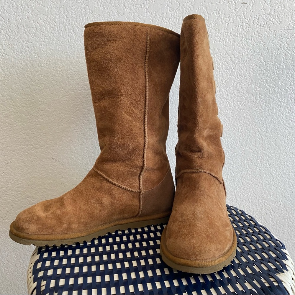 Ugg Boots With Wooden Buttons On Side Size 6 - image 1